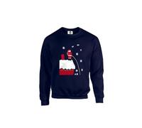 New Spirit Original Santas rude lights xmas trail, novelty humerous silly santa claus festive xmas christmas fun Unisex Funny Kids Sweatshirt Jumper Navy
