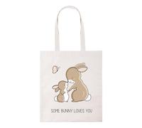 New Spirit Original Some bunny loves you, easter spring bunny rabbit cute eggs basket novelty tote bag cotton shopper shopping bags reusable