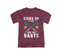 New Spirit Original Stand up if You Love The Darts Dart Meme Novelty Darts Tee T-Shirt Funny Unisex T Shirt Top Maroon