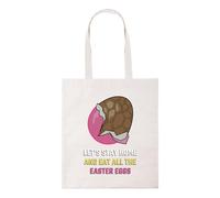 New Spirit Original Stay at home and eat all the easter eggs, novelty meme spring humerous chick tote bag cotton shopper shopping bags reusable