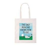 New Spirit Original The Only Iron Day Knows How to Use golf golfer golfing fathers day dad daddy tote bag cotton shopper shopping bags reusable