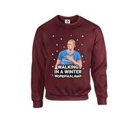 New Spirit Original Walking in a winter wonder haaland meme christmas Unisex Funny Adults Sweatshirt Jumper Maroon