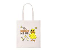 New Spirit Original You Quack me up quck Cute Animal Ducks tote bag cotton shopper shopping bag reusable bags trendy trending cute fun novelty funny joke humour