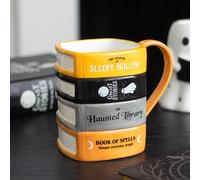 NEW Spooky The Haunted Library Stack Of Books Shaped Ceramic Gift Boxed Mug