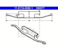 ATE Brake Caliper Spring 11.8116-0066.1 - Fits BMW 1,3,5,7,X1 (34211157046/34211157646)