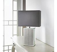 New Square Glitter Mirror Table Lamp Room Decoration - Silver/Grey