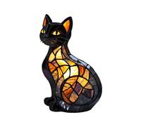 New Stained Glass Cat Lamp Cats Stained Resin 3D Cute Tabletop Retro High Quality Pet Led Table Light Home Bedroom