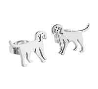 New Stainless Steel Cute Pet Dog Earrings Female Light Luxury Earrings Cute Unisex Earrings Earrings For Birthday Christmas Earring Jewelry for Mother Valentine's Day Easter (Silver, One Size)