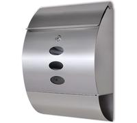 New Stainless Steel Mailbox Heavy Duty Letterboxes with Newspaper Holder 2 Keys