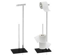NEW STAINLESS STEEL MULTI LOO TOILET ROLL HOLDER AND STORER STAND FREE STANDING, Silver, Toilet Roll Holder