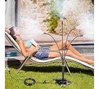 New Standing Misting Cooling System, Flexible Stand Mister with 26.2FT/8M Tube for Outside Patio, Portable Mist for Outdoor BBQ, Pool, Pet Cooling, Family Outdoor Water Playing