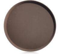 New Star Foodservice 25248 Round Non Slip Tray, Plastic, Brown