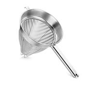 New Star Foodservice Chinois Mesh Strainer, Stainless Steel, Reinforced, Extra Fine Mesh, 10-Inch