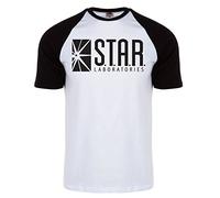 New Star Labs Retro Baseball T Shirt from the TV Show The Flash STAR Laboratories by James Stephens Apparel
