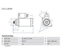 BOSCH 0 986 016 980 Starter motor