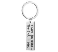 New Steel 'I Love You More the End I Win' Keyring Keychain Romantic Bag Charm Husband Wife Daughter Son Girlfriend Boyfriend Mum Dad Sister