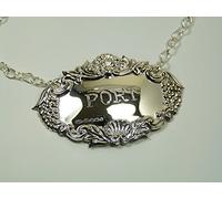 New Sterling Silver Grapes Decanter/Wine Label - Port - Boxed