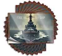 New Sticker Durable Hat | Free Battle: The Mighty Ship Sails On Core Self Adhesive Sticker for Boss DIY(8X12CM)