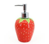 New Strawberry Hand Soap Dispenser, Convenient Pump for Dispensing, Add A Touch of Natural Charm to Your Bathroom, Offers Easy, Mess Free Use - H16.6cm x W8.9cm - Red- R01