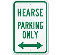 New Street Sign Warning Plaque Wall Decor Hearse Parking Only With Bidirectional Arrow Sign Warning Office Sign Outdoor & Indoor Safety Aluminum Sign 8 X 12 Inch