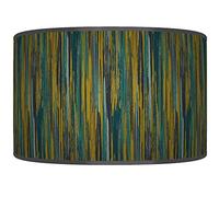 New Stripe Abstract Lampshade Teal Green Grey Ceiling Light Drum Handmade Lamp Shade Floor Table or Ceiling Pendant Light Shadedz216 (35cm(14")