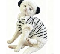 New Striped Plush Dog Coat Winter Warm Jacket - Fleece Lined Cold Weather Wear for Small Medium Dogs,Fashionable, cold-proof and easy to clean（The style does not include a hoo(Size:Small,Color:white)