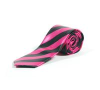 New Stripey Skinny Tie - St Trinians Style (Hot Pink and Black)