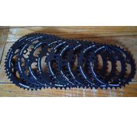 NEW STRONGLIGHT COMPACT 9/10 SPEED BLACK 110BCD (5 BOLT) CHAINRINGS, 34-52t