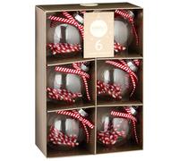 New Stunning 6pk Christmas Candy Filled Luxury Baubles With Gorgeous Candy Cane Coloured Filling Add Some Sparkle To Your Christmas Tree X-Mas Decor - A81