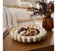 New Stunning Acorn Edged Ceramic Decorative Bowl - Textured Glazed Autumn Centrepiece Bowl for Table, Shelf & Home Décor -M66