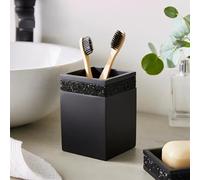 New Stunning And Sleek, Modern Design Subtle Sparkle Black Geometric Square Shape Toothbrush Holder Keeps Your Toothbrush Tidy A Great Addition To a Modern Style Bathroom Decor -M46