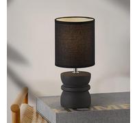 New Stunning Black Table Lamp with Stylish Solid Base and a Touch of Crushed Velvet Fabric Shade Perfect for Living Room Bedroom Bedside Taple Lamp Home Office Desk Decor -G33