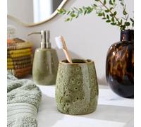 New Stunning Global Green Glaze Toothbrush Holder,Perfect for Keeping Brushes & Bathroom Accessories,Ideal for Adding a Touch of Style to Your Bathroom Sink Decor -M96