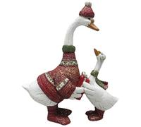 New Stunning Goose in a Jumper Christmas Ornament - Sweet and Heartwarming Mother & Gosling Figurine - Festive Holiday Decoration for Shelf, Mantelpiece or Tabletop - Perfect Seasonal Gift