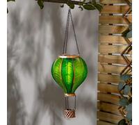 New Stunning Hanging Hot Air Balloon Solar Light - Colourful Flame Effect LEDs, Automatically Turns On at Dusk, Easy to Install Outdoor Garden Decoration-G05 (Green)