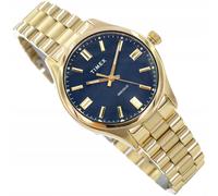 New Stunning Ladies Timex Legacy Gold Blue Dial 34mm Indiglo Light Watch Rp £135