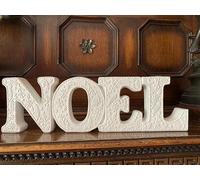 New Stunning Resin Noel Ornament - 30cm White Festive Christmas Decoration for Mantel, Table, Shelf, or Holiday Display, Perfect for Home Décor, Seasonal Decorating-A38