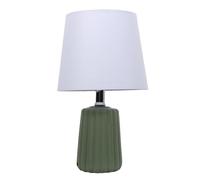New Stunning Rich Green Textured Ceramic Base Table Lamp with Complementing White Linen Shade Any Sidetable Lamp Bedroom Living Room Office Home Decor - N78