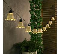 New Stunning Solar Powered 10 Ribbed Tulip String Lights,Decorative Outdoor Garden Fairy Lights with Warm White LED Glow Outdoor Garden Decor-A77 (Clear)