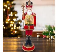 New Stunning Traditional Glitter Spinning Nutcracker, Festive Christmas Decoration with Swirling Liquid, Glitter, and Warm White LED Lights, Classic Holiday Ornament for Mantel, Shelf, Display-N45