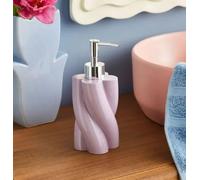 New Stunning Twist Soap Dispenser, Made With Durable Resin, You Can Fill Your Favourite Soap In It, Perfect For Your Luxurious Bathroom, Make Your Bathroom Stand Out - Lilac - L 13cm x W 8cm x D 8cm