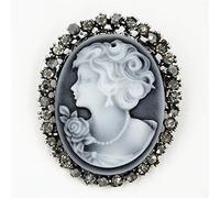 New Style Party Queen Lady Vintage Victorian Design Cameo Bronze Brooch Pin Brooch, one size, As described