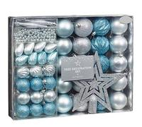 New Style Room Decoration Christmas Tree Decoration Set 50pc Ice Blue & SILVER