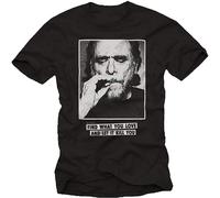 New Summer Slim Tee Shirt Charles Bukowski Quotes T-Shirt for Men Black