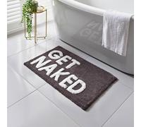 New Super Soft 100% Polyester Non-Slip Get Naked Tufted Bath Mat - Charcoal 50 x 80cm