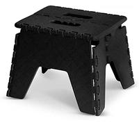 New Super Strong Folding Step Stool Black Colour 9 inch Height Stool For Kids and Adults Kitchen Bathroom Office Dorm Bed Strong Sturdy Portable Multi Purpose Step Stool