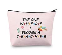 New Teacher Gifts Makeup Bag The One Where I Become a Teacher to Be Gifts Future Teacher Gifts Teacher Cosmetic Bag Zipper Pouch Travel Bag (New Teacher Bag)