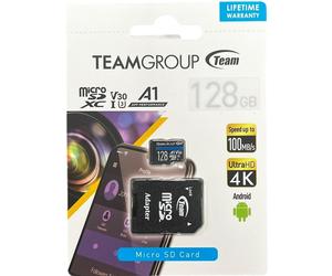 New: TeamGroup Micro SDXC Card - 128GB (4K UltraHD, Up to 100MB/s Speed)