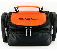 New TGC ® Hot Orange & Black Deluxe Shoulder Carry Case Bag for the Pentax X70 Camera & Accessories - Cables - Charger - Batteries - Memory Card - Etc.