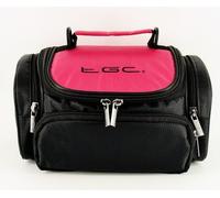 New TGC ® Hot Pink & Black Deluxe Shoulder Carry Case Bag for the Casio EXILIM EX-FH25 Camera & Accessories - Cables - Charger - Batteries - Memory Card - Etc.
